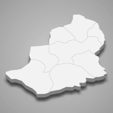 Kars 'ın 3d izometrik haritası Türkiye' nin bir vilayeti, vektör illüstrasyonu