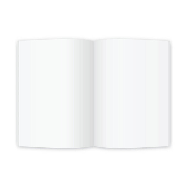 Open magazine or book white blank pages. 
