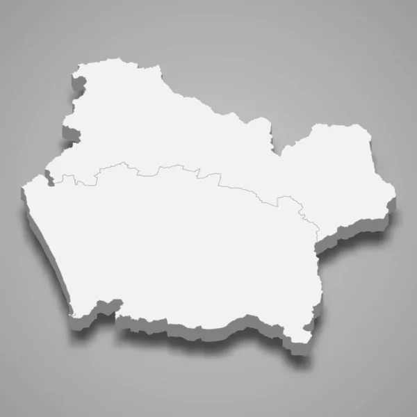 Mapa Isométrico Araucania Uma Região Chile Ilustração Vetorial — Vetor de Stock
