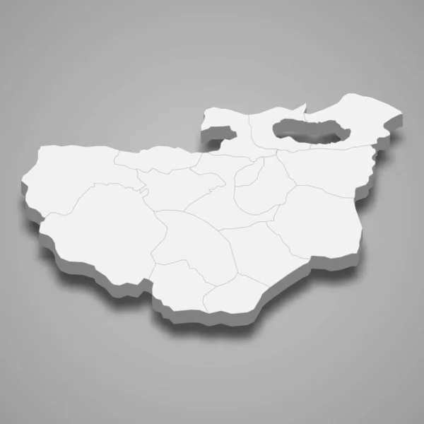 Mapa Isométrico Bursa Una Provincia Turquía Ilustración Vectorial — Vector de stock