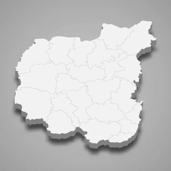 Izometryczna Mapa Obwodu Czernihowskiego Jest Regionem Ukrainy Ilustracja Wektorowa — Wektor stockowy