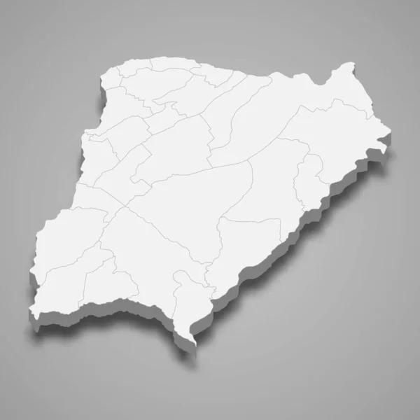 Isometric Map Corrientes Una Provincia Argentina Ilustración Vectorial — Vector de stock