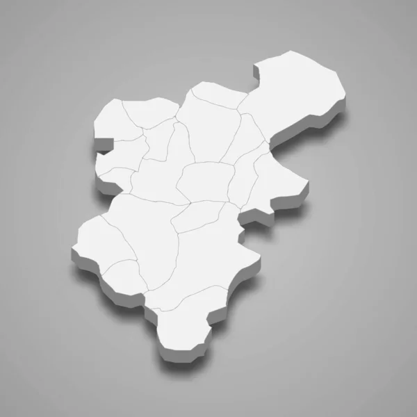 Mapa Isométrico Denizli Una Provincia Turquía Vector Ilustración — Vector de stock