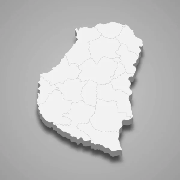 Isometrische Kaart Van Entre Rios Een Provincie Van Argentinië Vector — Stockvector