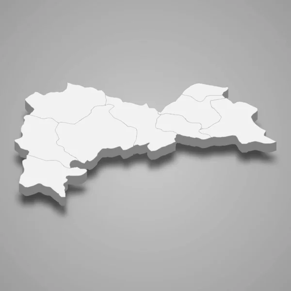 Mapa Isométrico Erzincan Una Provincia Turquía Vector Ilustración — Vector de stock