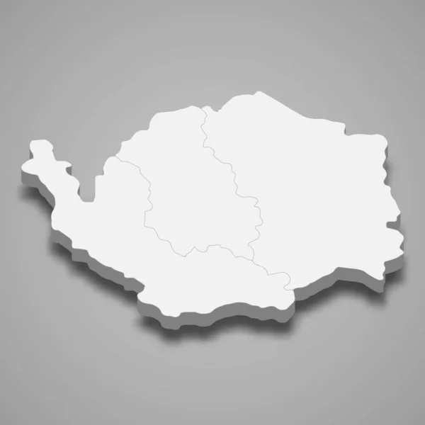 Mapa Isométrico Karlovy Vary Uma Região República Checa Ilustração Vetorial — Vetor de Stock