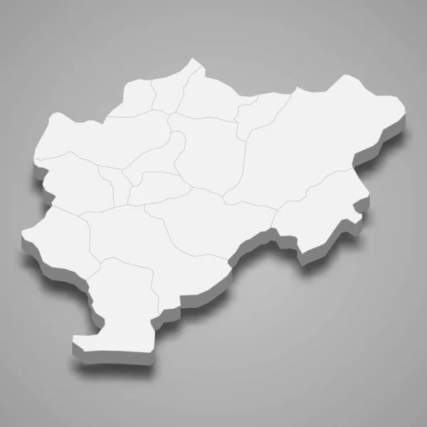 Mapa Isométrico Kayseri Uma Província Turquia Ilustração Vetorial —  Vetores de Stock