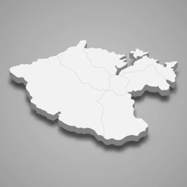 Mapa Isométrico Ciudad Keelung Una Región Taiwán Ilustración Vectorial — Vector de stock