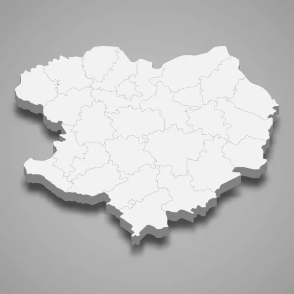 Izometrická Mapa Charkov Oblasti Region Ukrajiny Vektorové Ilustrace — Stockový vektor