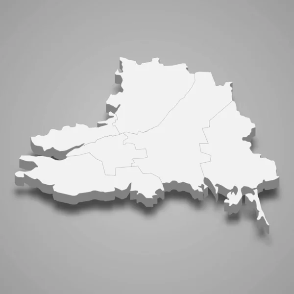 Ισομετρικός Χάρτης Του Kherson Oblast Είναι Μια Περιοχή Της Ουκρανίας — Διανυσματικό Αρχείο