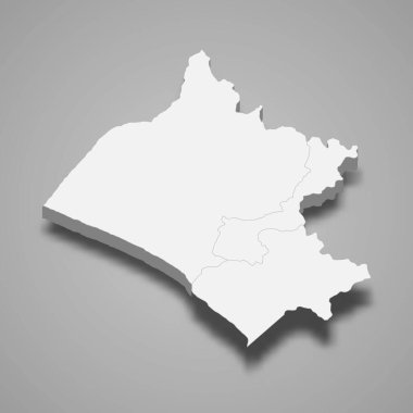 Lambayeque, Peru 'nun 3d izometrik haritası.