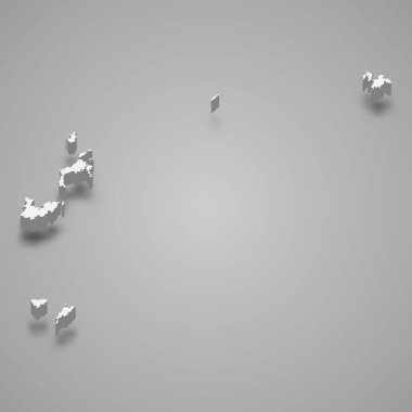 Lienchiang ilçesinin 3d izometrik haritası Tayvan 'ın bir bölgesidir.