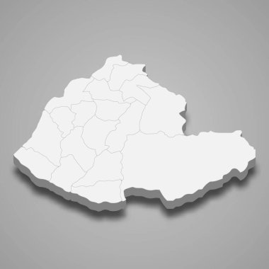 Miaoli ilçesinin 3d izometrik haritası Tayvan 'ın bir bölgesidir.