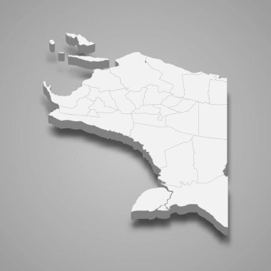 Papua 'nın 3d izometrik haritası Endonezya' nın bir vilayetidir.