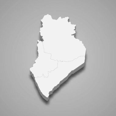 Perlis 'in 3d izometrik haritası bir Malezya eyaletidir.