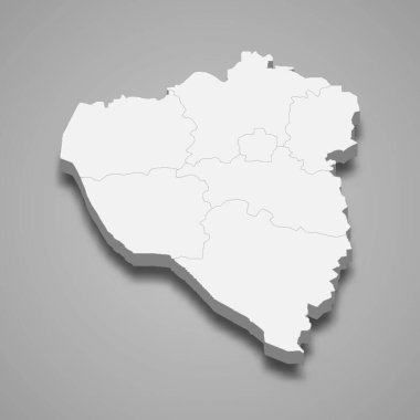 3d izometrik Plzen haritası Çek Cumhuriyeti 'nin bir bölgesidir.