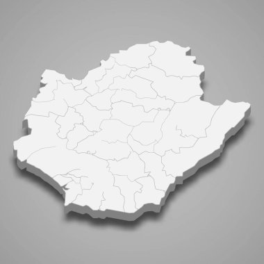Tainan şehrinin 3d izometrik haritası Tayvan 'ın bir bölgesidir.