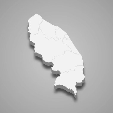 Terengganu 3d izometrik haritası bir Malezya eyaletidir.