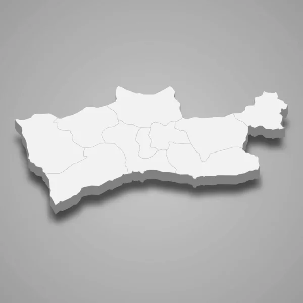 Mapa Isométrico Mardin Una Provincia Turquía Vector Ilustración — Vector de stock