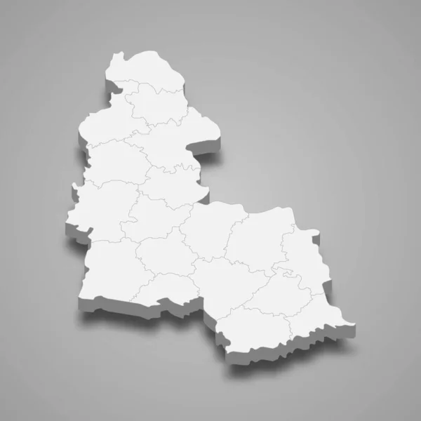 Carte Isométrique Oblast Sumy Est Une Région Ukraine Illustration Vectorielle — Image vectorielle