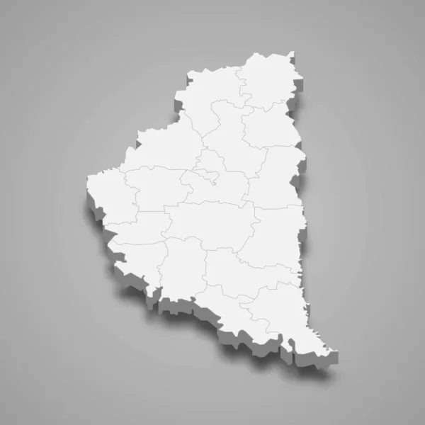 Mapa Isométrico Ternopil Oblast Uma Região Ucrânia Ilustração Vetorial — Vetor de Stock