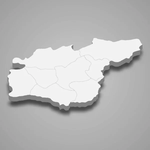 Isometrische Kaart Van Tunceli Een Provincie Van Turkije Vector Illustratie — Stockvector