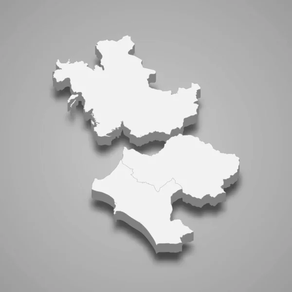 Mapa Isométrico Grecia Occidental Una Región Grecia Vector Ilustración — Vector de stock