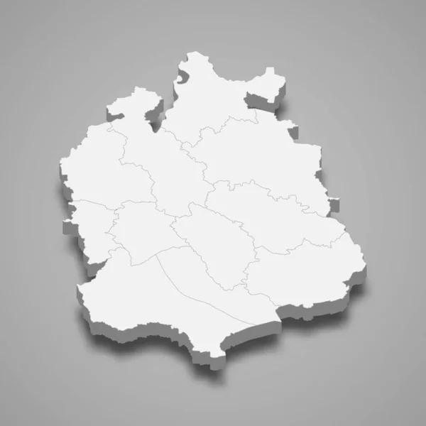 苏黎世的3D等距地图是瑞士的一个州 矢量图解 — 图库矢量图片