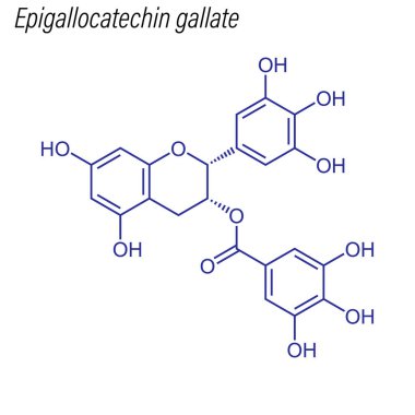 Epigaloksin galatesinin iskelet formülü. Uyuşturucu kimyasal molekülü.