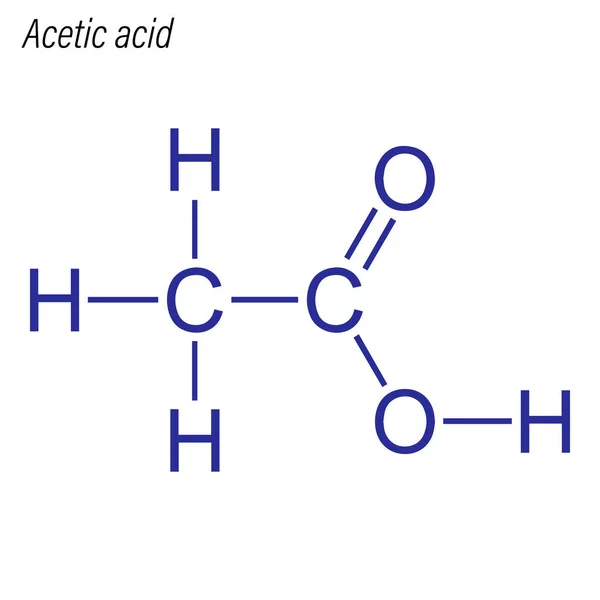 Fórmula Esquelética Del Ácido Acético Molécula Química Drogas — Archivo Imágenes Vectoriales