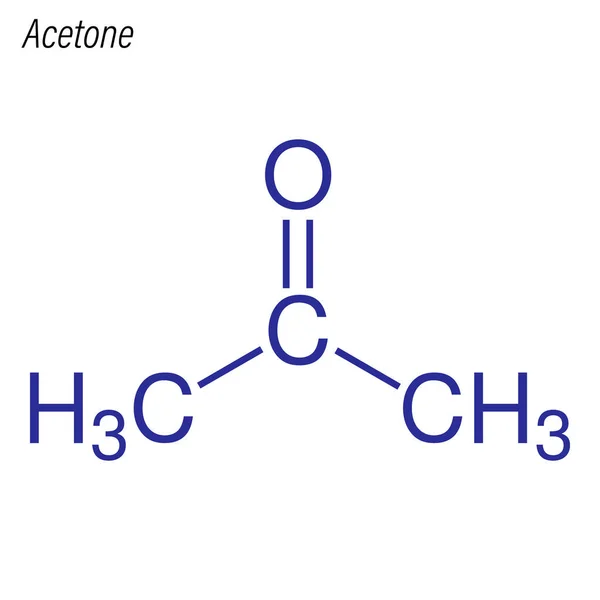 Σκελετική Φόρμουλα Του Acetone Χημικό Μόριο Φαρμάκου — Διανυσματικό Αρχείο