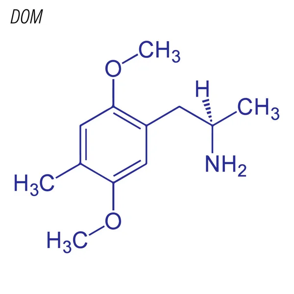 Skelettformel För Dom Drogkemisk Molekyl — Stock vektor