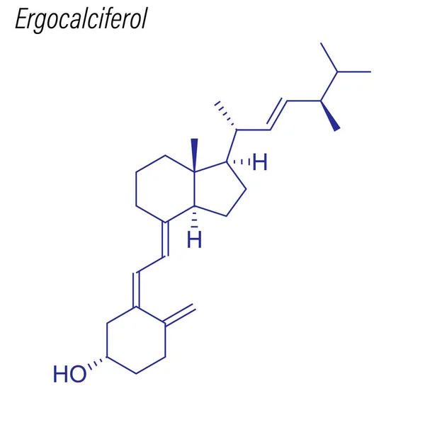 Fórmula Esquelética Ergocalciferol Molécula Química Drogas — Vector de stock