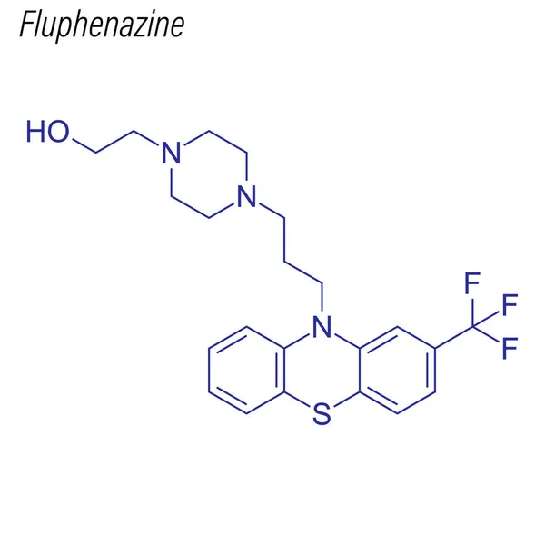 Fórmula Esquelética Flufenazina Molécula Química Drogas — Vector de stock