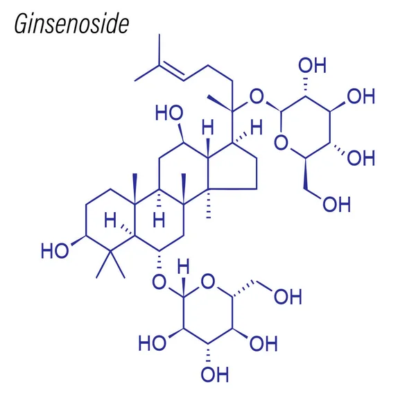 Скелетная Формула Женсенозида Химическая Молекула — стоковый вектор