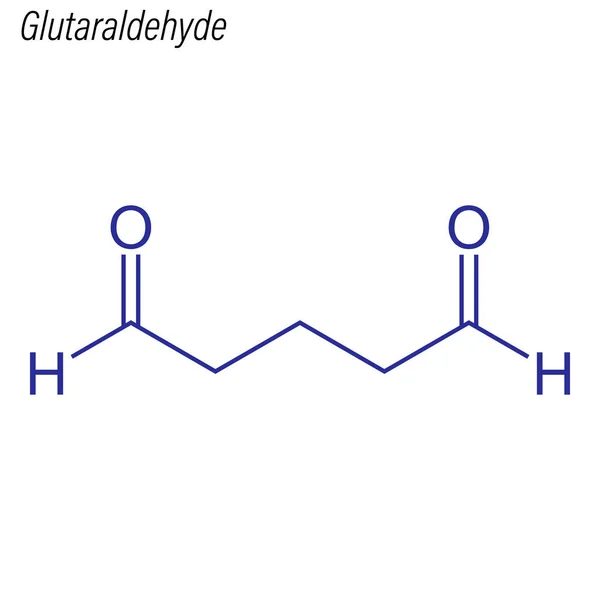 Wzór Szkieletowy Aldehydu Glutaranowego Narkotykowa Cząsteczka Chemiczna — Wektor stockowy