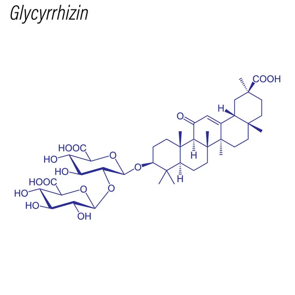 Fórmula Esquelética Glycyrrhizin Molécula Química Ácida — Vector de stock
