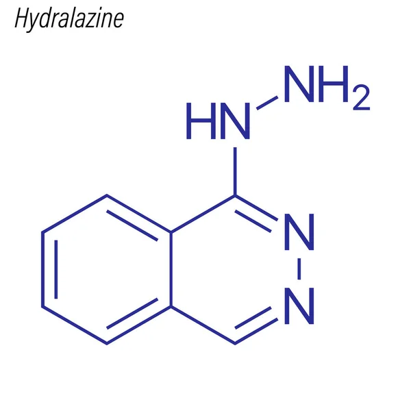 Fórmula Esquelética Hidralazina Molécula Química Drogas — Vector de stock