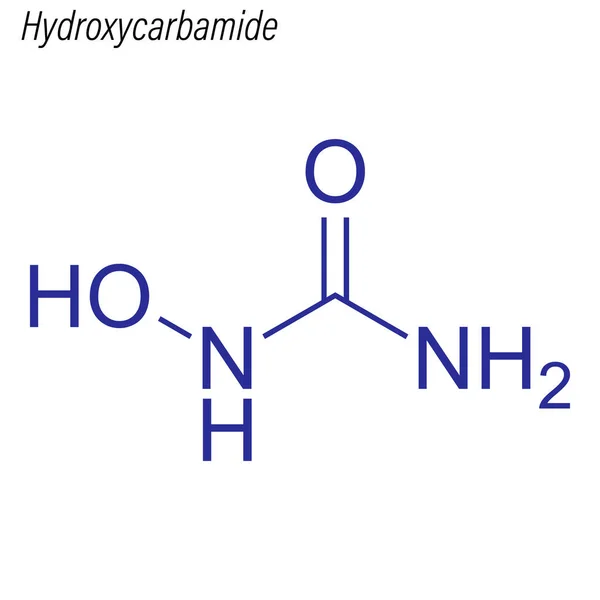 Fórmula Esquelética Hidroxicarbamida Molécula Química Medicamento — Vetor de Stock