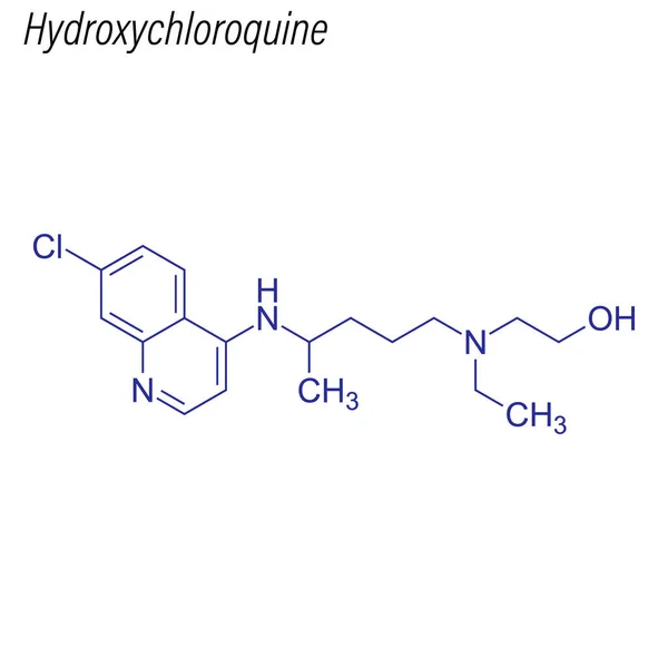 Скелетная Формула Гидроксихлорохина Химическая Молекула — стоковый вектор