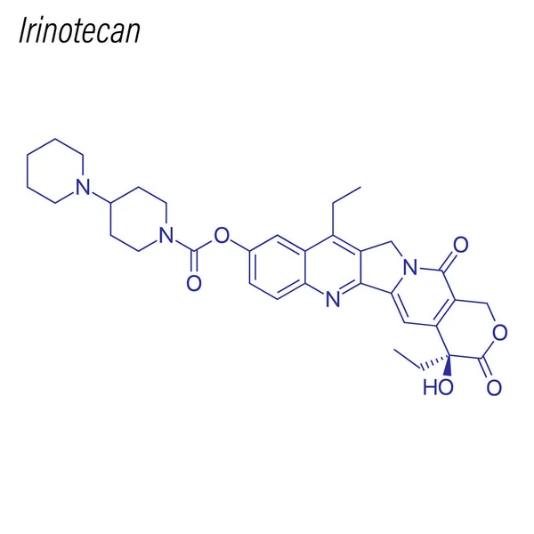 Fórmula Esquelética Irinotecan Molécula Química Drogas — Vector de stock