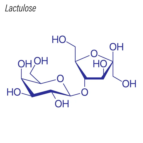 Скелетная Формула Лактулозы Химическая Молекула — стоковый вектор