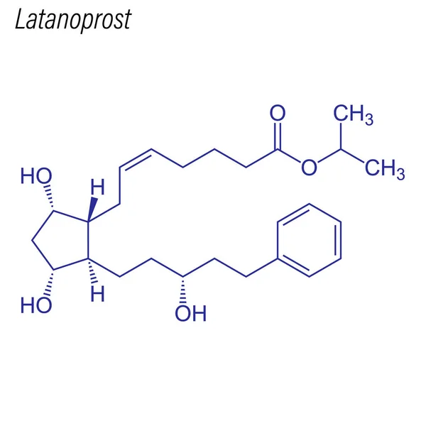 Fórmula Esquelética Latanoprost Molécula Química Drogas — Vector de stock