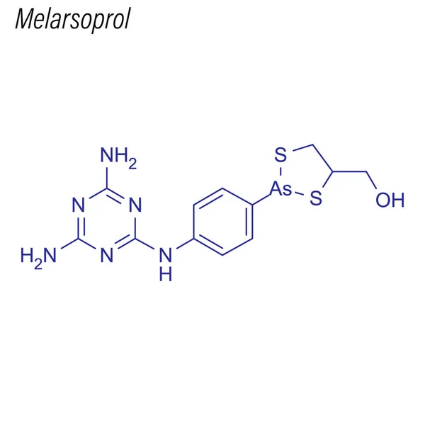 Fórmula Esquelética Melarsoprol Molécula Química Drogas — Vector de stock