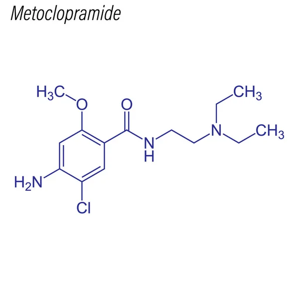 Fórmula Esquelética Metoclopramida Molécula Química Drogas — Vector de stock