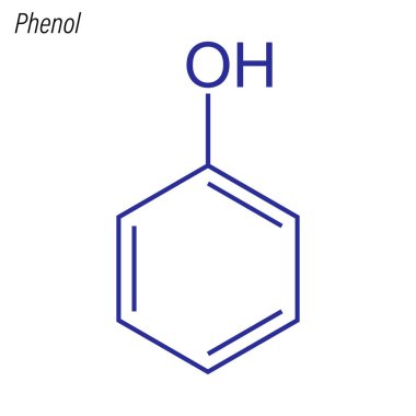 Skeletal formula of Phenol. Antimicrobial chemical molecule. clipart