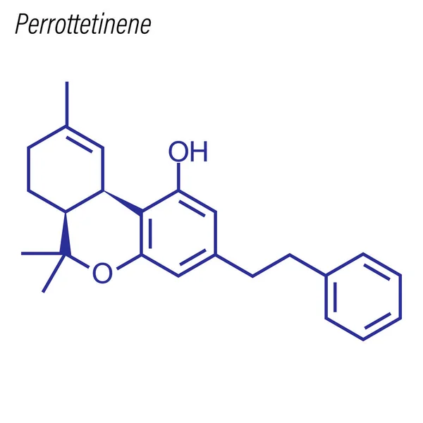 Fórmula Esquelética Perrottetineno Molécula Química Drogas — Vector de stock