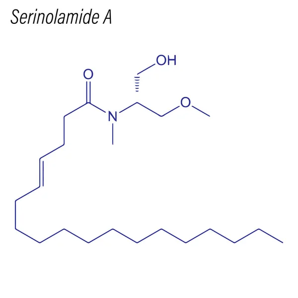 Fórmula Esquelética Serinolamida Molécula Química Drogas — Vector de stock