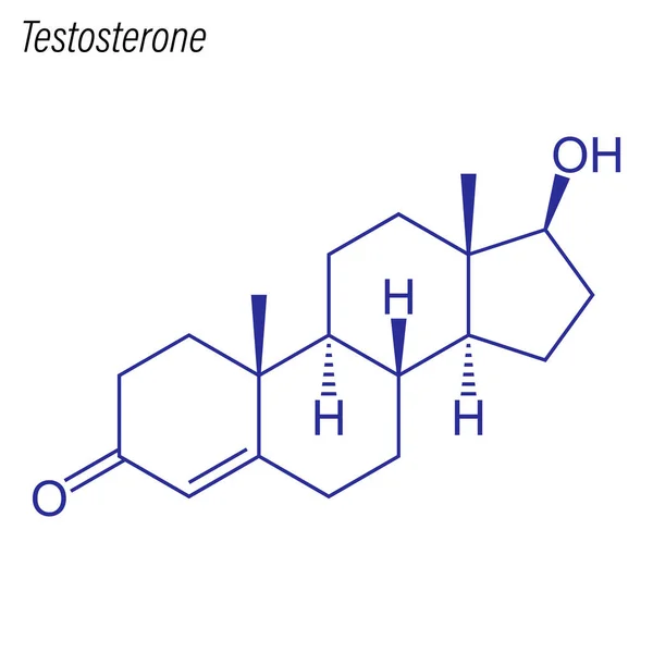 Fórmula Esquelética Testosterona Molécula Química Drogas — Vector de stock