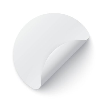 Yuvarlak kağıt etiketi şablonu kenar ve gölge